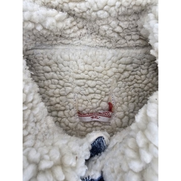 Vtg Levi's Men's Size 42L  Denim Trucker Jacket San Francisco Red Label Sherpa - Picture 5 of 14